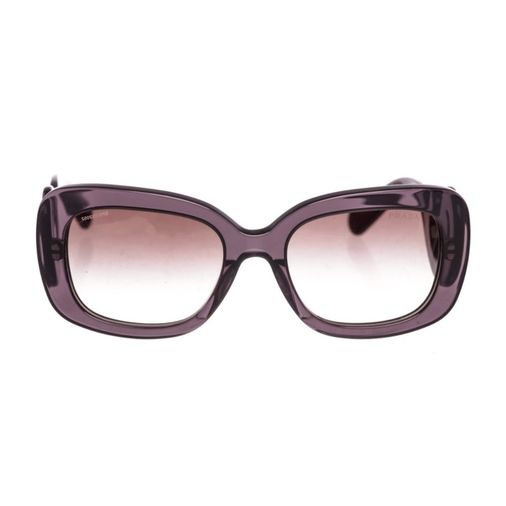 Prada Gray Acetate Baroque Rectangle Sunglasses - image 2